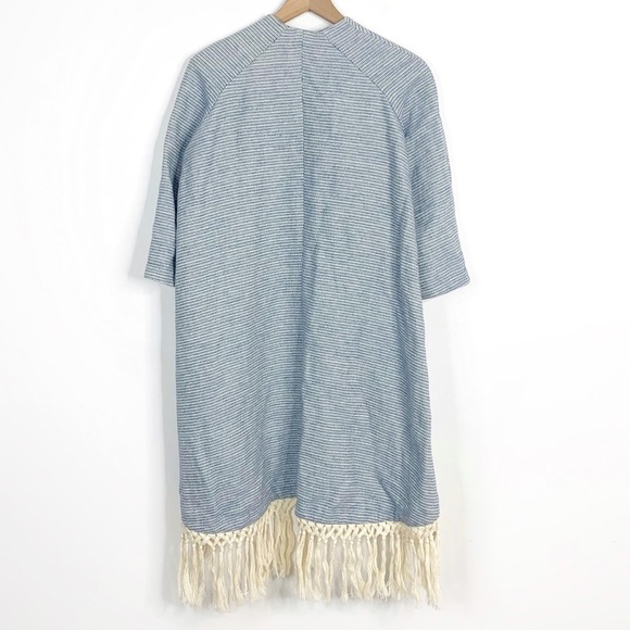 Maje Vitalo Tassel Fringe Linen Blend Tweed Jacket Boho - Picture 6 of 8